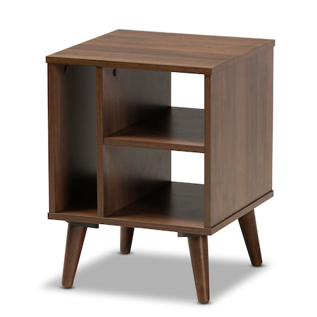 Baxton Studio Sami Mid-Century Walnut Finished Wood End Table 159-9863